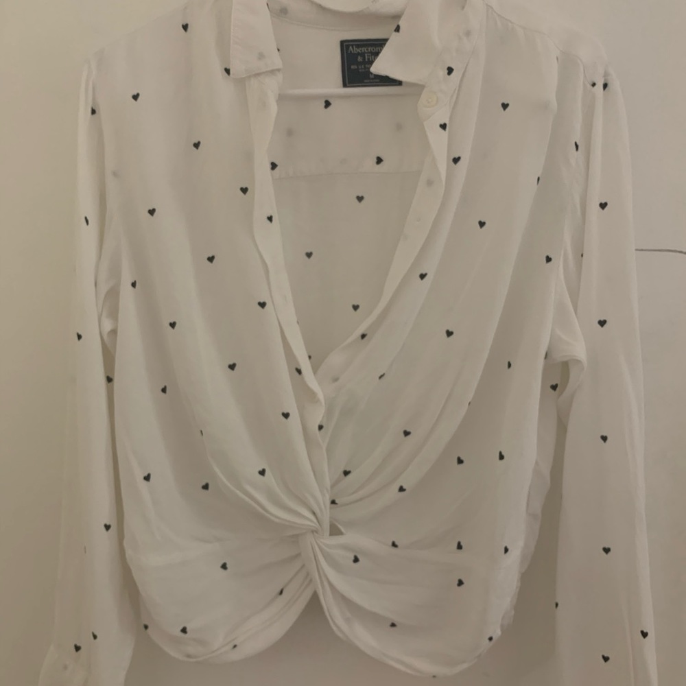Abercrombie and Fitch heart polkadot top